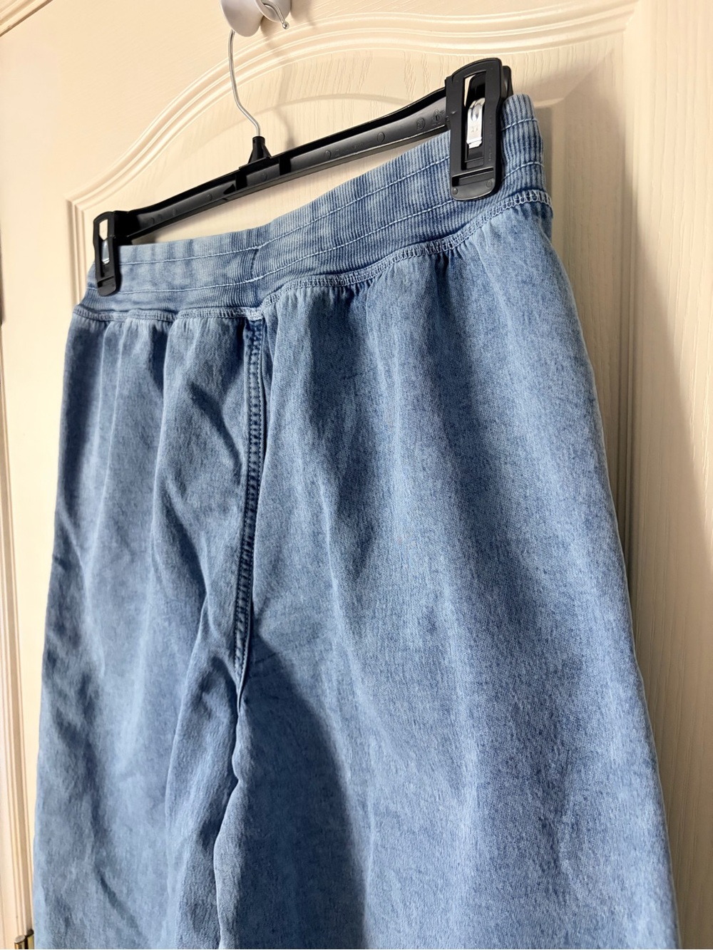 Aerie Soft Landing Wide Leg Light Blue Jean style Trousers, Drawstring, M - Picture 9 of 15